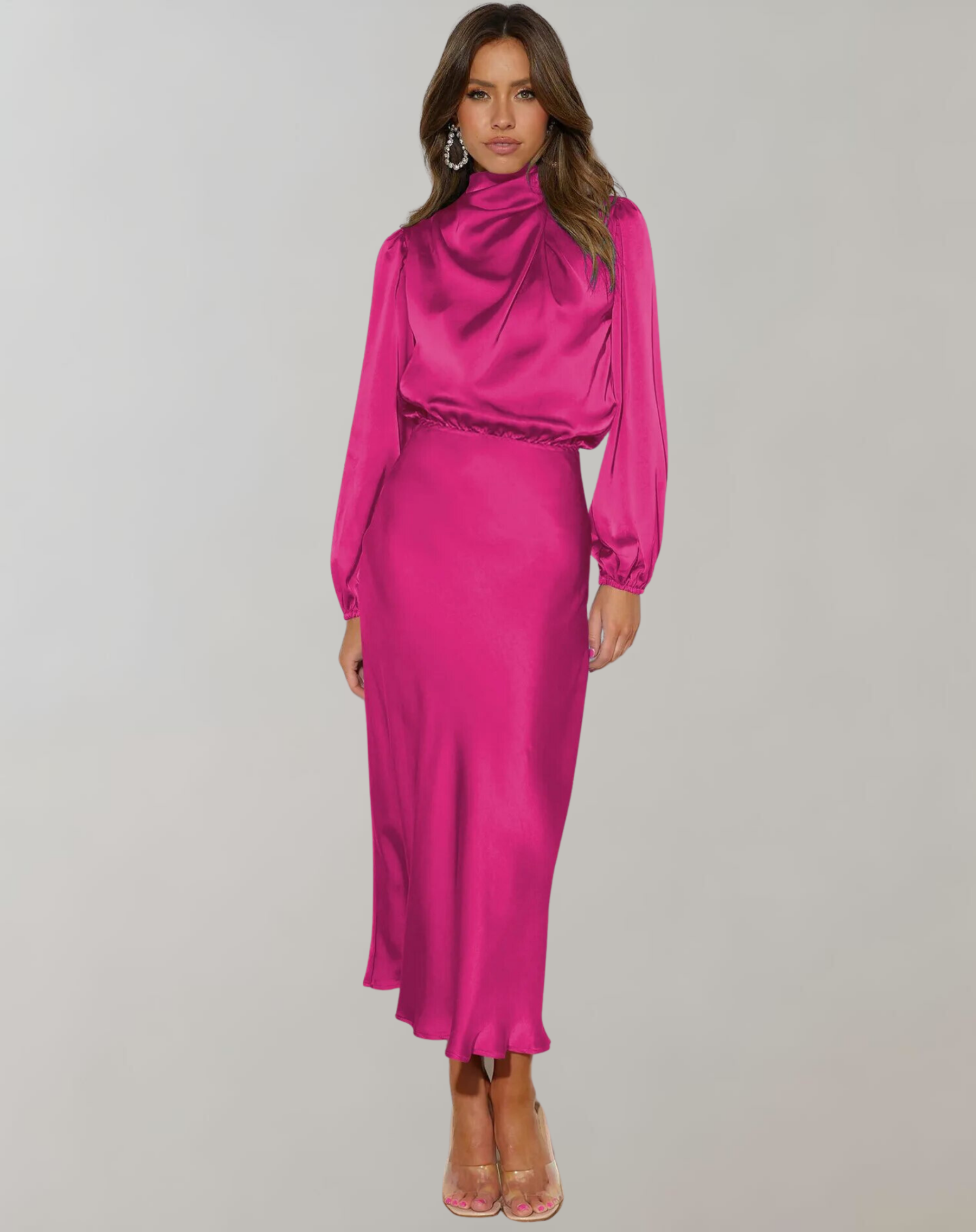 Delphina - Satin Sleeve Dress
