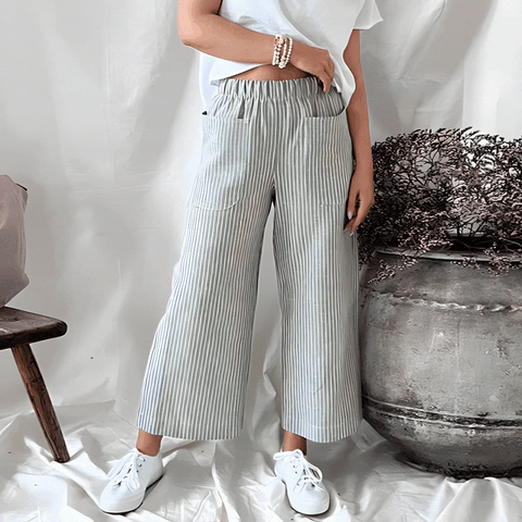 Eira - Casual Striped Trousers - Chic - Cotton - Everyday Wear