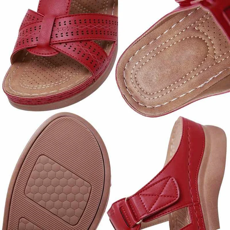 Orthopedic Low Heel Wedge Sandals