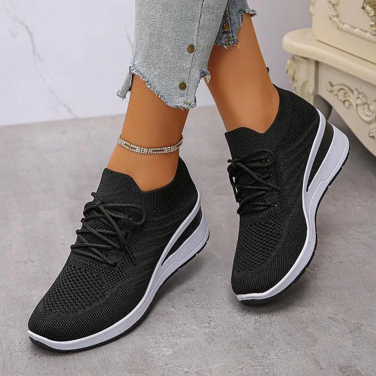 Women's Platform Sneakers Knit Slip-On