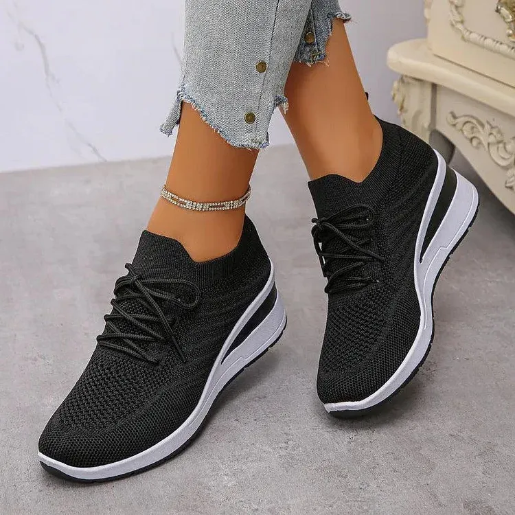 Women's Platform Sneakers Knit Slip-On