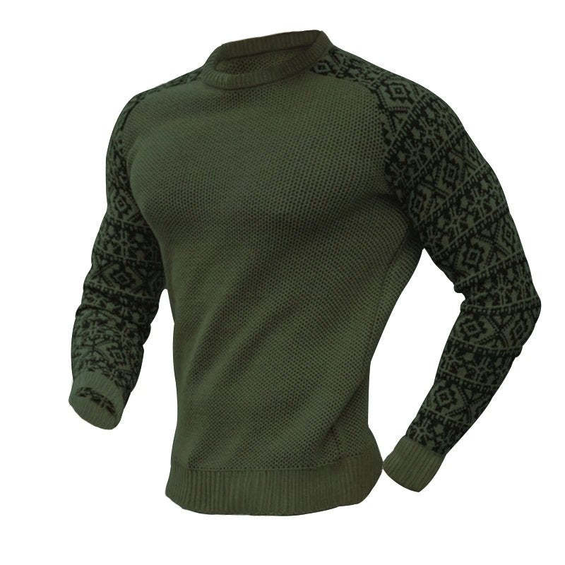 Waffle Long Sleeve Men's T-Shirt Pullover Sweater