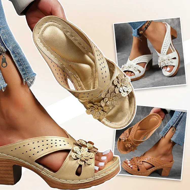 Flower Wedge Heel Women's Sandals