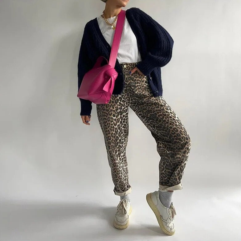 Benthe - Vintage With Leopard Print trousers