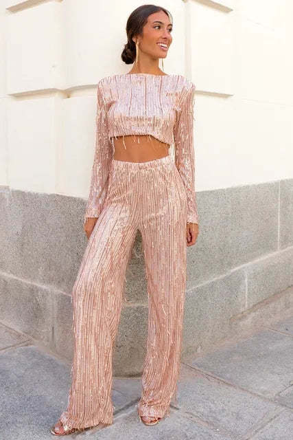 Jasmine - Pants with Crop Top Set