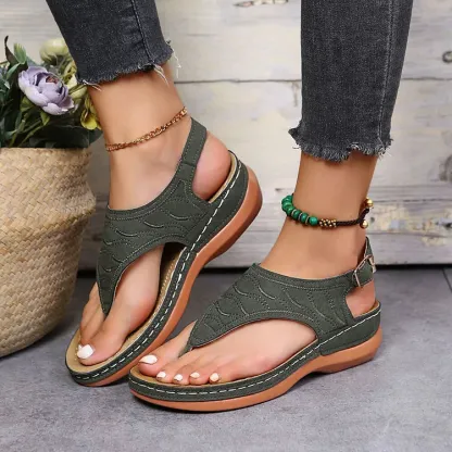 Leather Orthopedic Arch Support Sandals Diabetic Walking Sandals