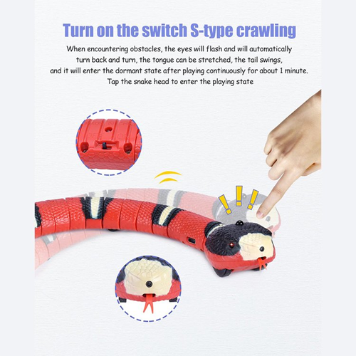 Smart Sensing Snake Electron Interactive Cat Toys-gladdween