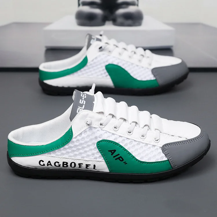 Men's Casual Slip-On Sneakers with Open-Heel Design