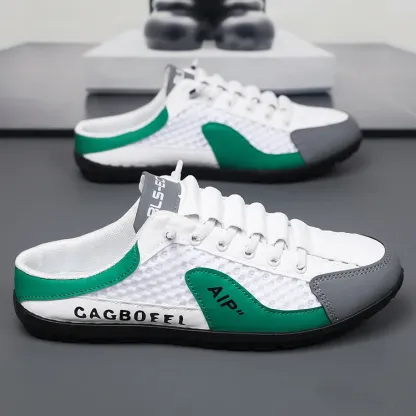 Men's Casual Slip-On Sneakers with Open-Heel Design