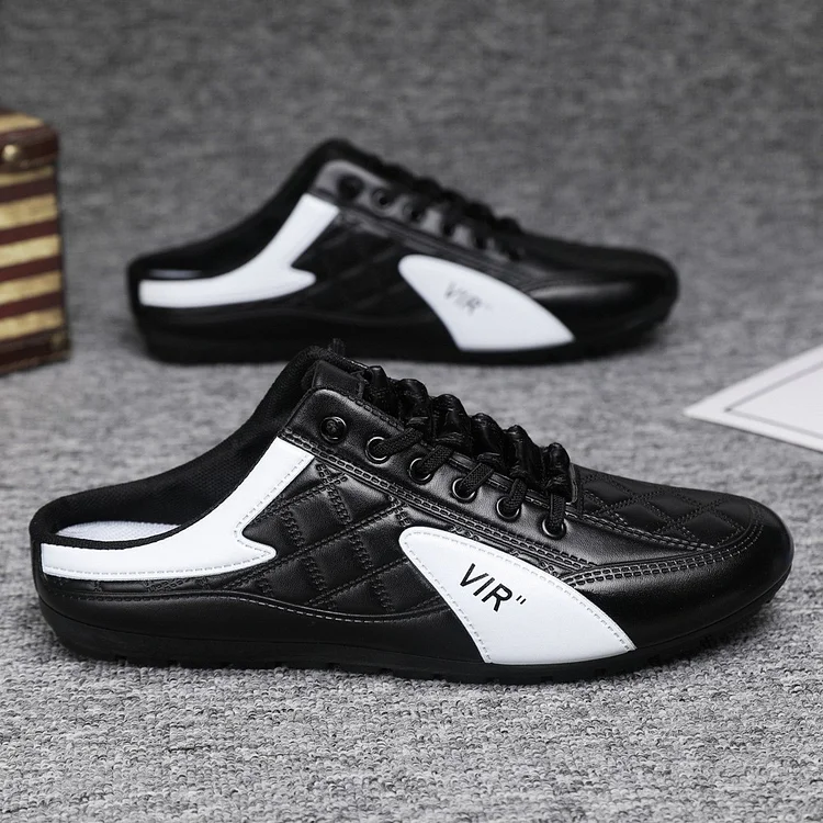 Men's Casual Slip-On Sneakers with Open-Heel Design