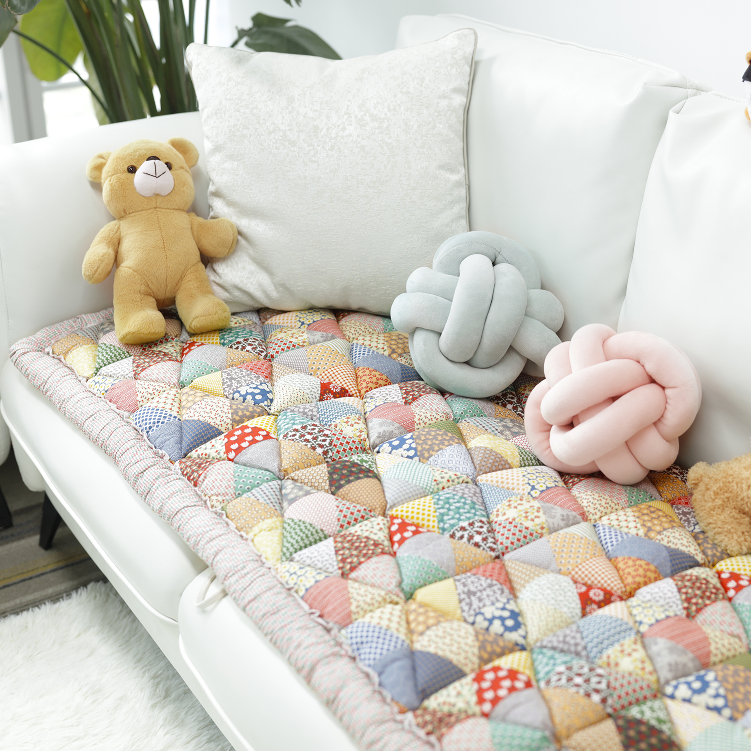 Large Plaid Square Pet Mat Bed Couch Cover