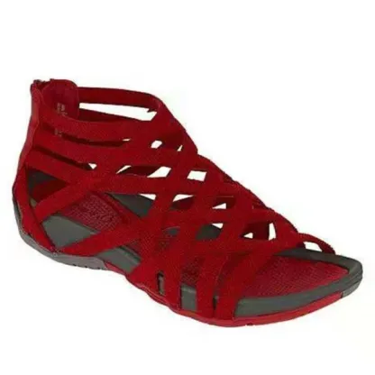 Hollow Out Breathable Round Toe Flat Sandals