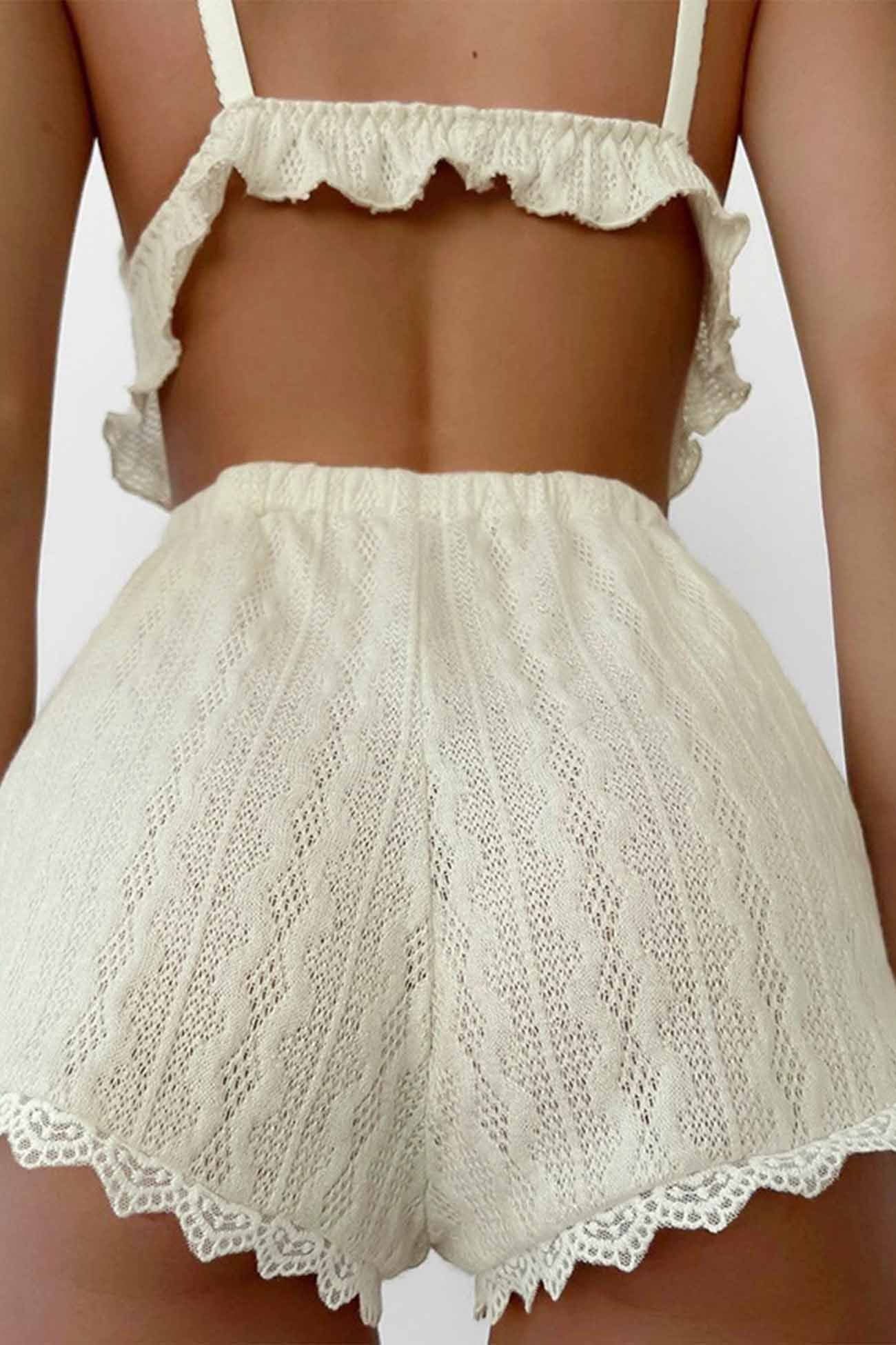 Jella - lace cami top shorts loungewear set