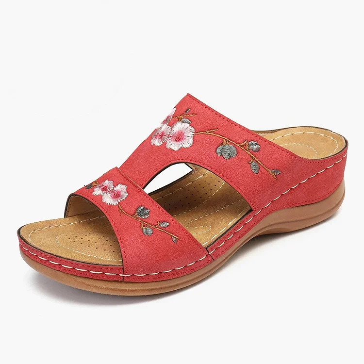 Beach Embroidery Flat Soft Non-Slip Women's Sandals 2026
