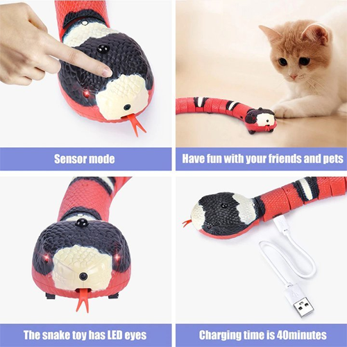Smart Sensing Snake Electron Interactive Cat Toys-gladdween