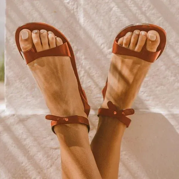 Women Strappy Buckle Comfy Sandals