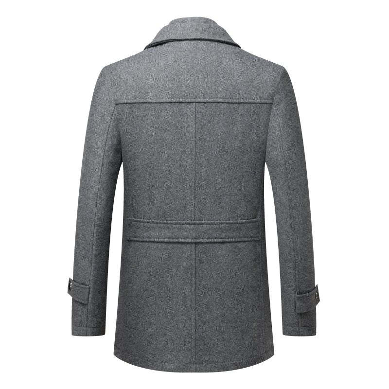 Autumn and Winter Double Collar Wool Overcoat