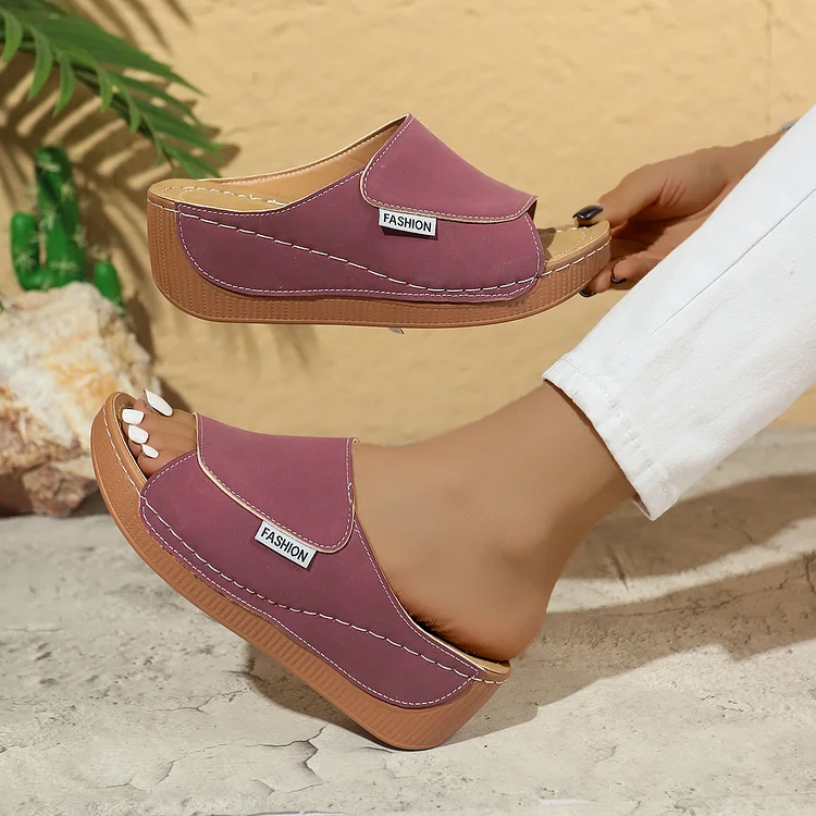 Comfortable Arch Support Slides Women’s Solid Color Sandals
