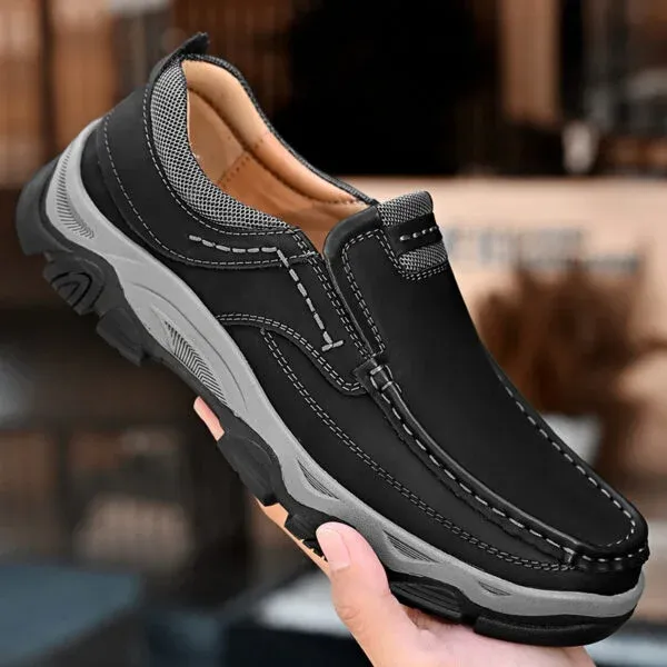 Men’s Orthopedic Walking Shoes Genuine Leather Slip On Loafers