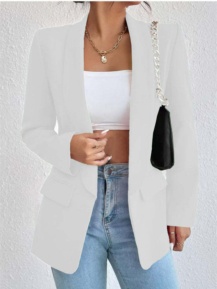 Solid Shawl Collar Chic Comfort Blazer