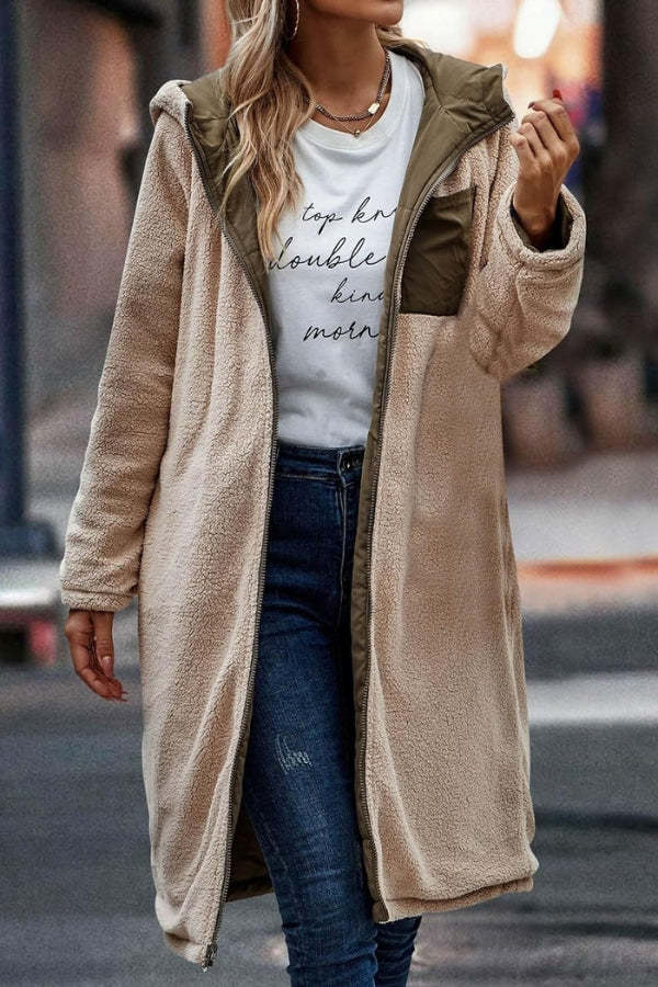 Solid Colored Hooded Quilted Jacket