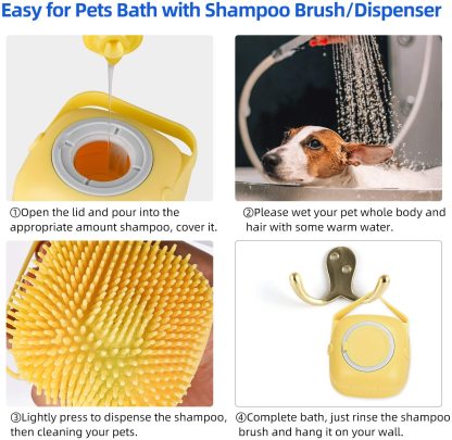Pet Shampoo Grooming Brush