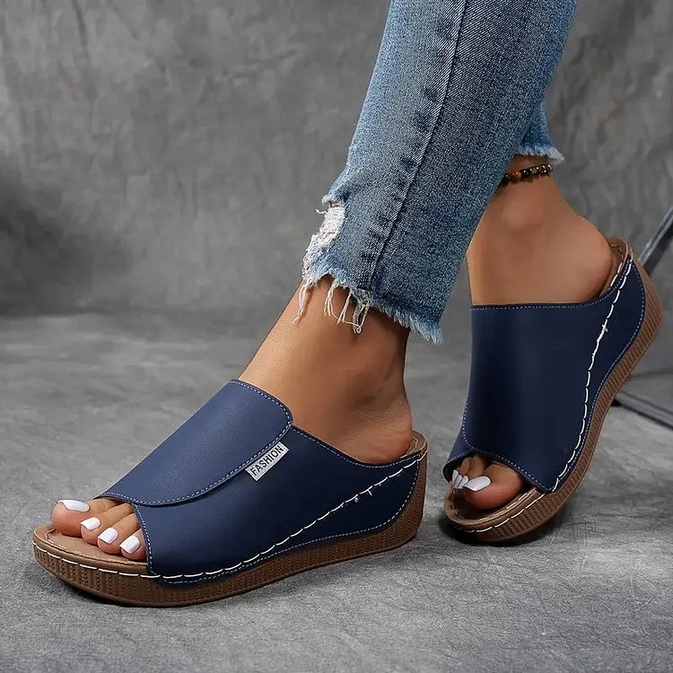 Comfortable Arch Support Slides Women’s Solid Color Sandals
