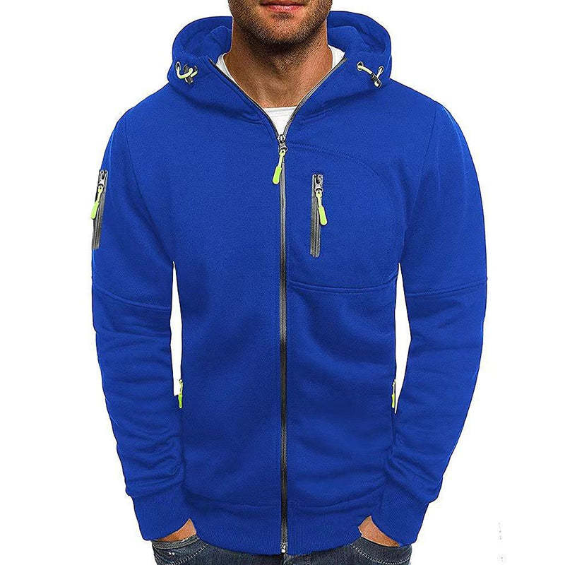 Men's Zipper Cardigan Hooded Sweatshirt Jacket