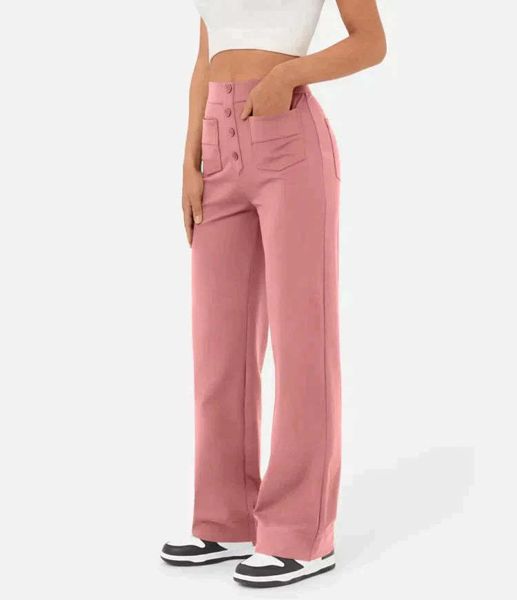 Aveline - High Waist Trousers - Casual - Polyester - Everyday Wear