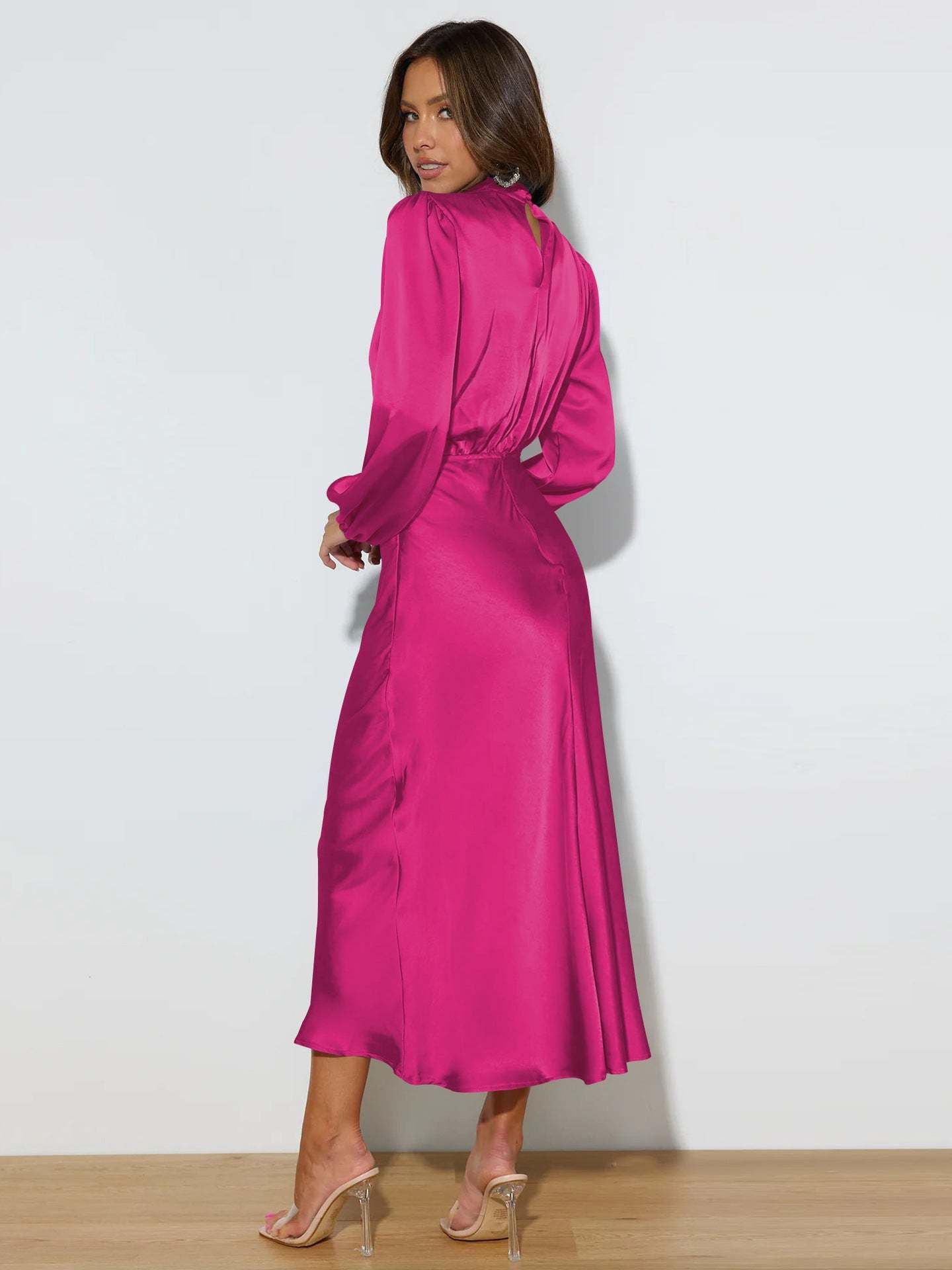 Delphina - Satin Sleeve Dress