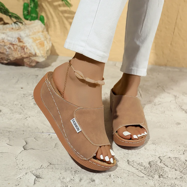 Comfortable Arch Support Slides Women’s Solid Color Sandals