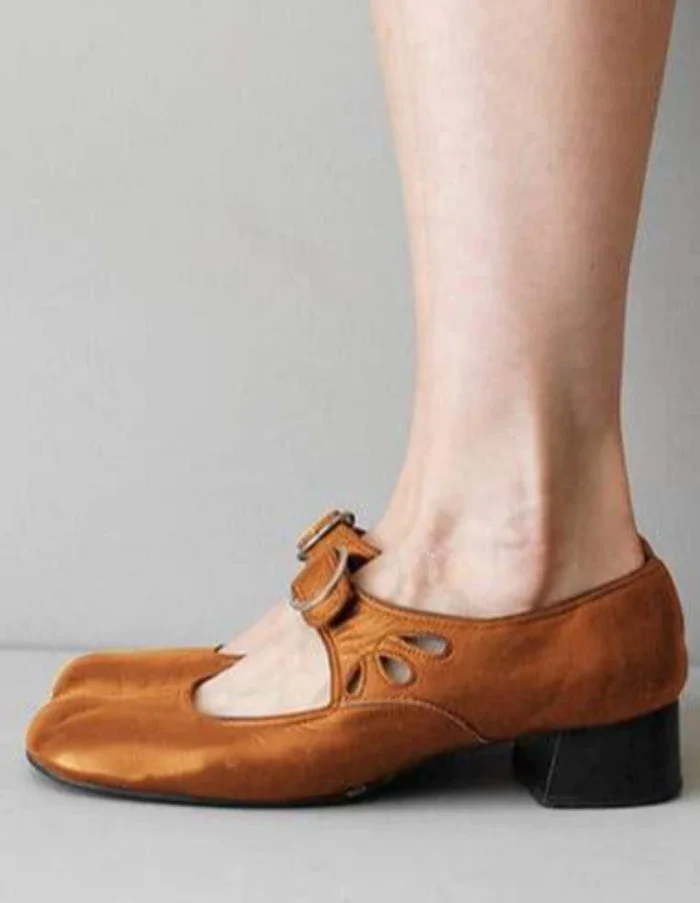 Mary Janes Summer Low Heel Vintage Women Shoes