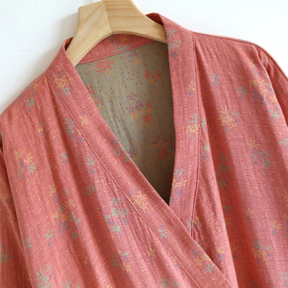 Floral Cotton Comfy Loose Bathrobe Pajama