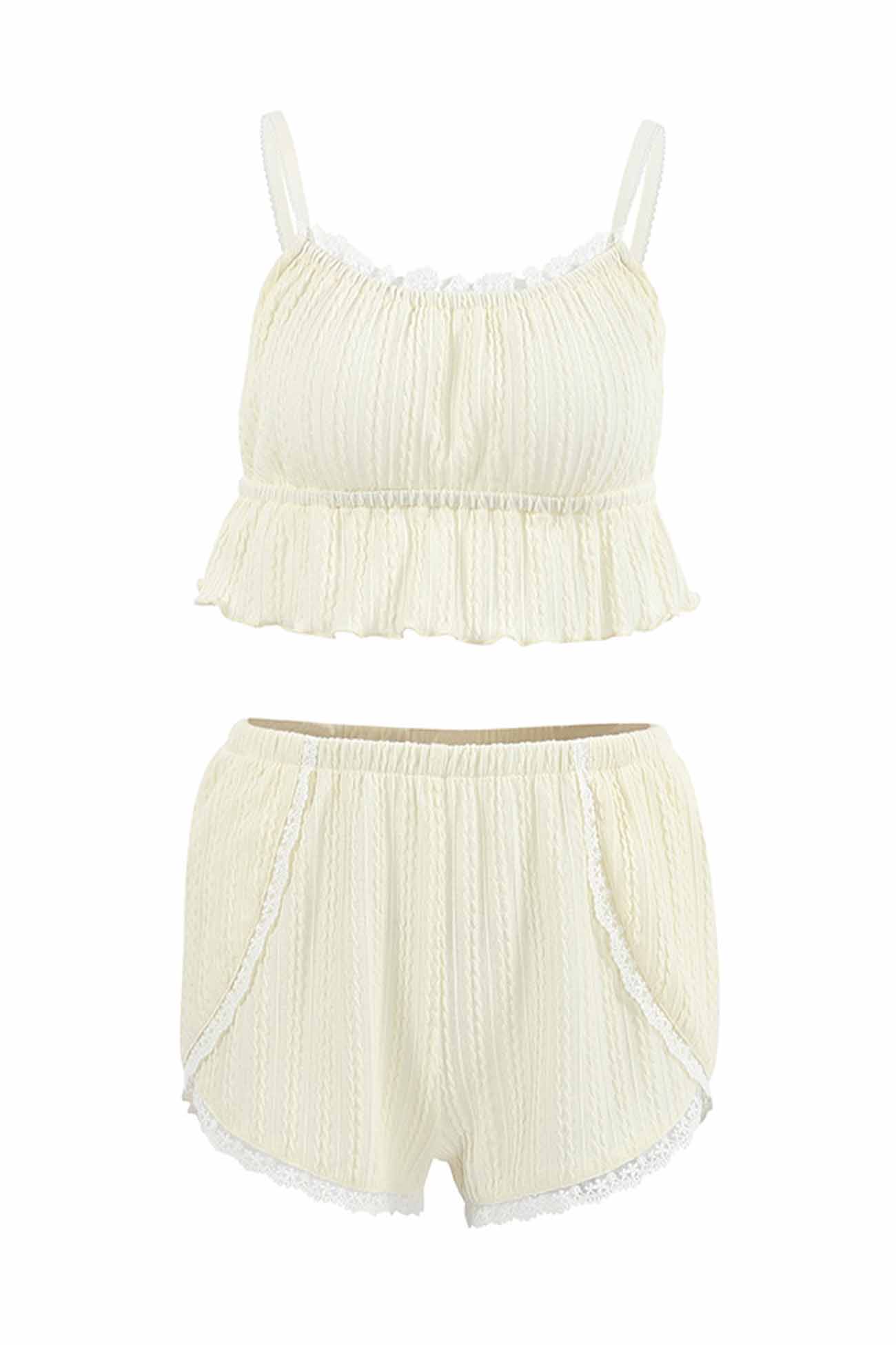 Jella - lace cami top shorts loungewear set