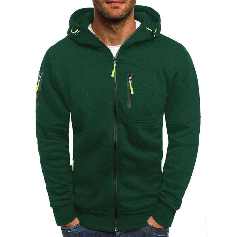 Men's Zipper Cardigan Hooded Sweatshirt Jacket