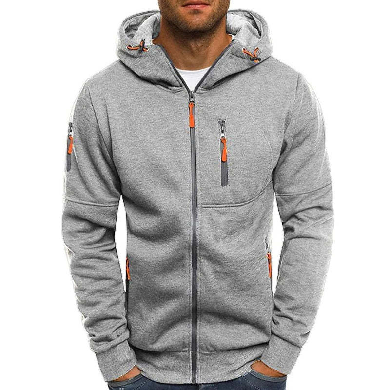 Men's Zipper Cardigan Hooded Sweatshirt Jacket