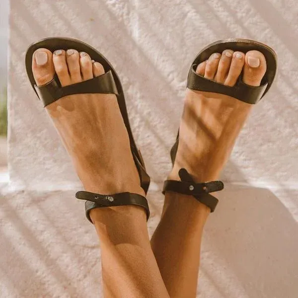 Women Strappy Buckle Comfy Sandals