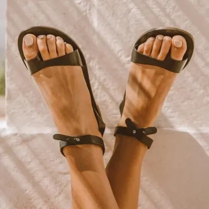 Women Strappy Buckle Comfy Sandals