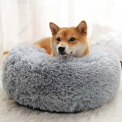 Calming Fluffy Cat Bed, Comfy Plush Pet Bed