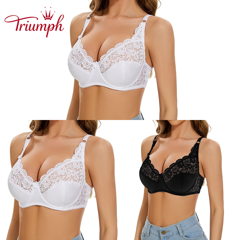 Triumph –(3 ks)Vyšívaná ultratenká krajková podprsenka s kosticemi[75A-110E]