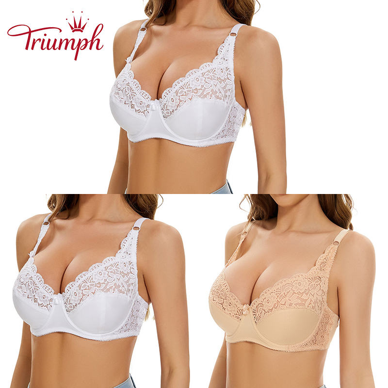 Triumph –(3 ks)Vyšívaná ultratenká krajková podprsenka s kosticemi[75A-110E]