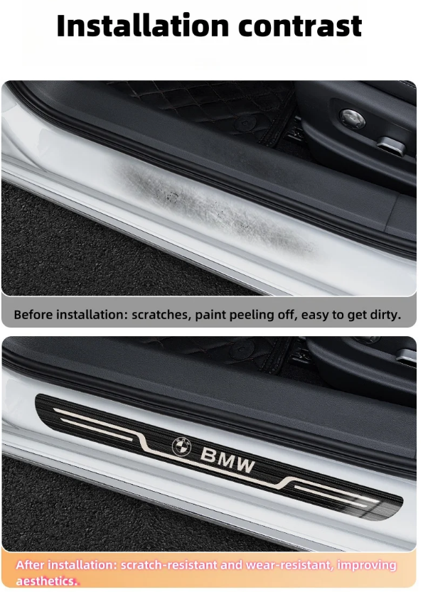 Univerzální uvítací proužek z nerezové oceli ve stylu auta (sada 4 ks)