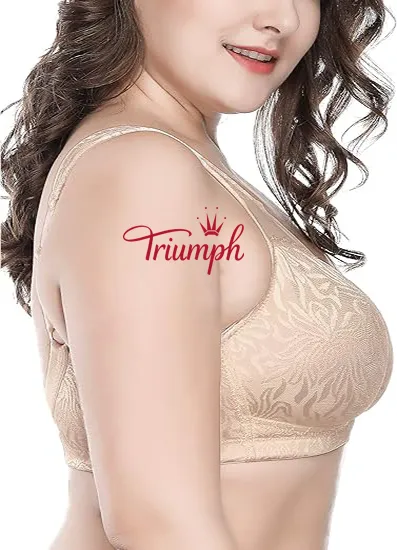 Triumph - Sada 3 Dámské Full Coverage Plus Size Pohodlná zatahovací podprsenka bez drátěnky, nevycpaná
