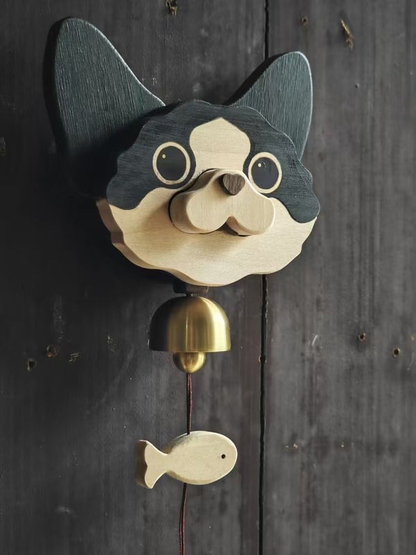 Ručně vyráběný dřevěný zvonek Shiba Inu zvonek