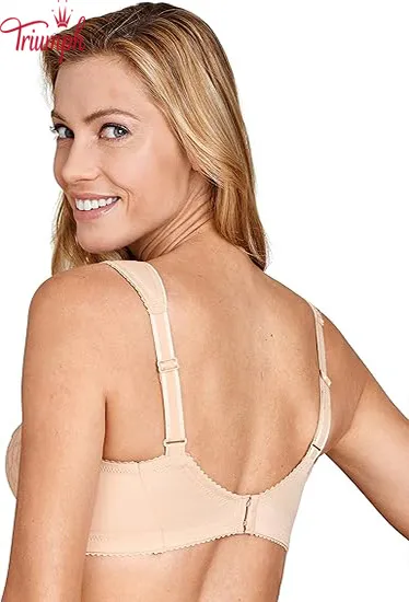 Triumph 3 kusy 💝 Bavlněná bavlněná krajková podprsenka bez drátěnky vpředu na knoflíky✨✨