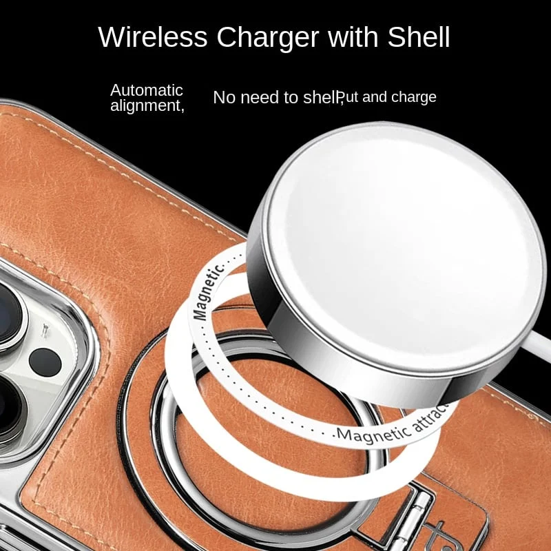 Luxusní kožené pouzdro na iPhone s neviditelným stojánkem