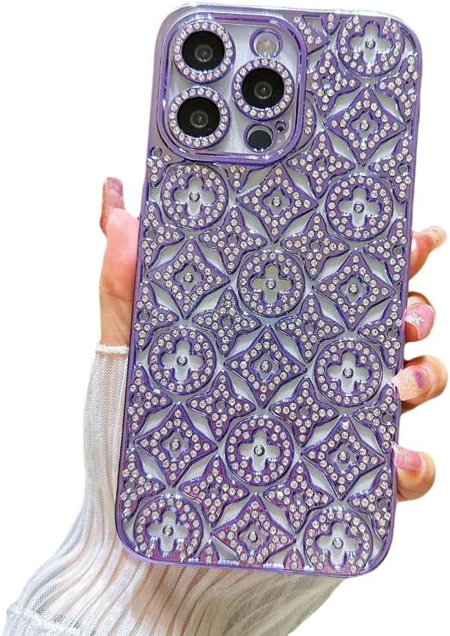 Módní, lehký a luxusní galvanicky pokovený luxusní květinový obal na iPhone