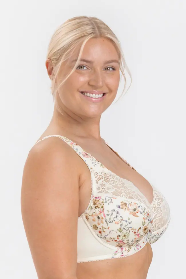 Triumph - (3 szt.) Letni damski biustonosz w kwiatowe wzory zapobiegający zwiotczeniu