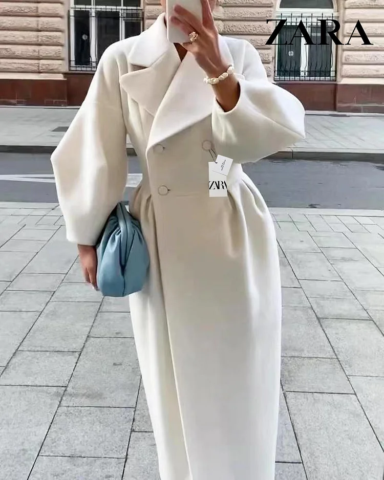 ZARA®ELEGANTNÍ, DLOUHÝ VLNĚNÝ KABÁT V NOVÉM STYLU PRO PODZIM A ZIMU