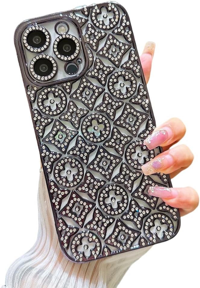 Módní, lehký a luxusní galvanicky pokovený luxusní květinový obal na iPhone